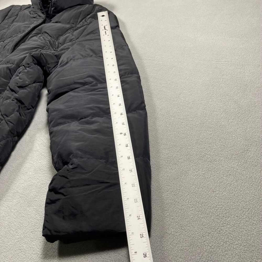 Calvin Klein Puffer Coat Womens Size Large Black Long Quilted Full Zip Snaps - Picture 3 of 8
